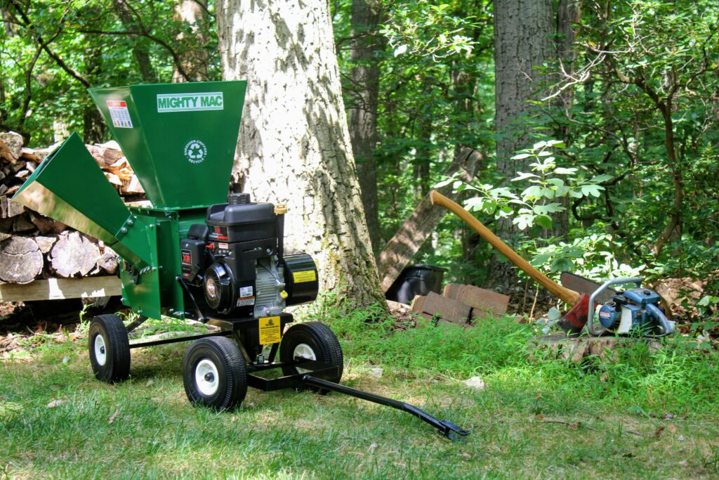 Best Gas Powered Wood Chipper, Mighty Mac Chipper 12p, Made in USA